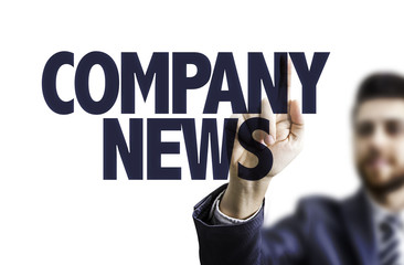 Business man pointing the text: Company News