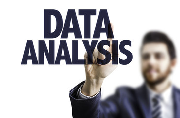 Business man pointing the text: Data Analysis