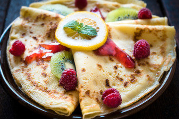 Close up to pancakes