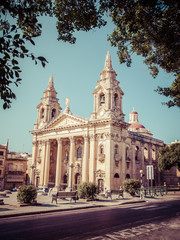Fototapeta na wymiar Cathedral at Valletta, Malta