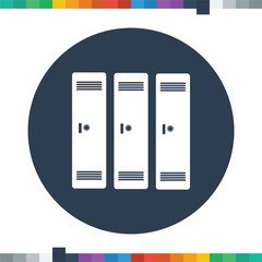 Flat locker icon in a circle.