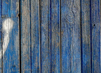 Fototapeta premium Painted in blue old obsolete wood planks
