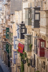 Fototapeta na wymiar Balcony on the building - Valletta, Malta
