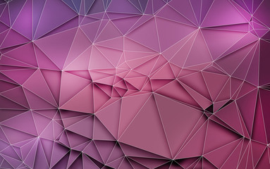 Abstract 3D Simple geometric  nature tone origami purple background