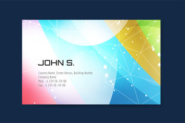 Business card template. Abstract triangle design and creative