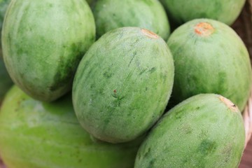 baby melon on wooden vintage
