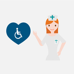 Nurse illustration over white color background