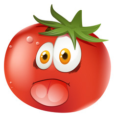Obraz premium Fresh tomato with face