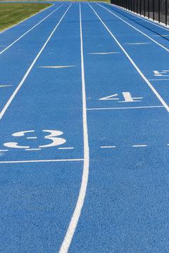 Close Up Of Blue School Track