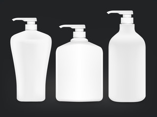 blank shampoo bottle set