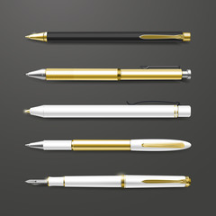 graceful gold pens set