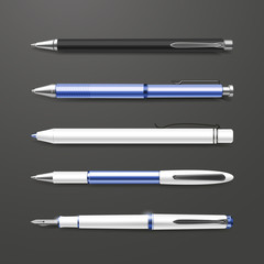 graceful blue pens set