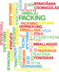 Packing multilanguage wordcloud background concept