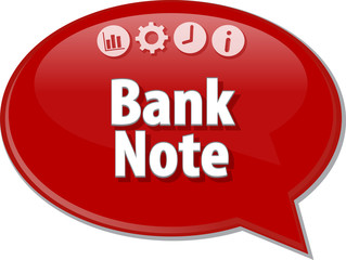 Bank Note  Business term speech bubble illustration