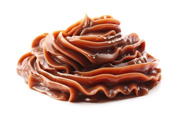 Delicious chocolate cream isolated on white