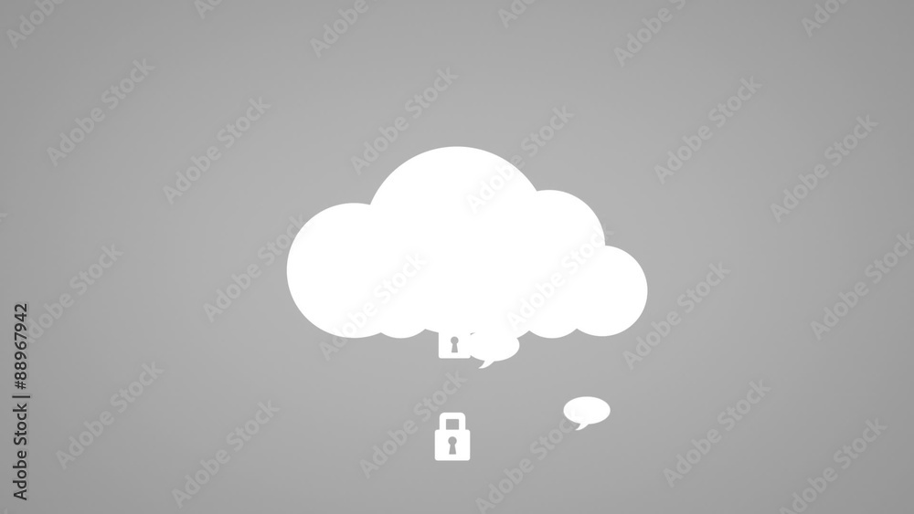Poster Cloud computing concept with apps