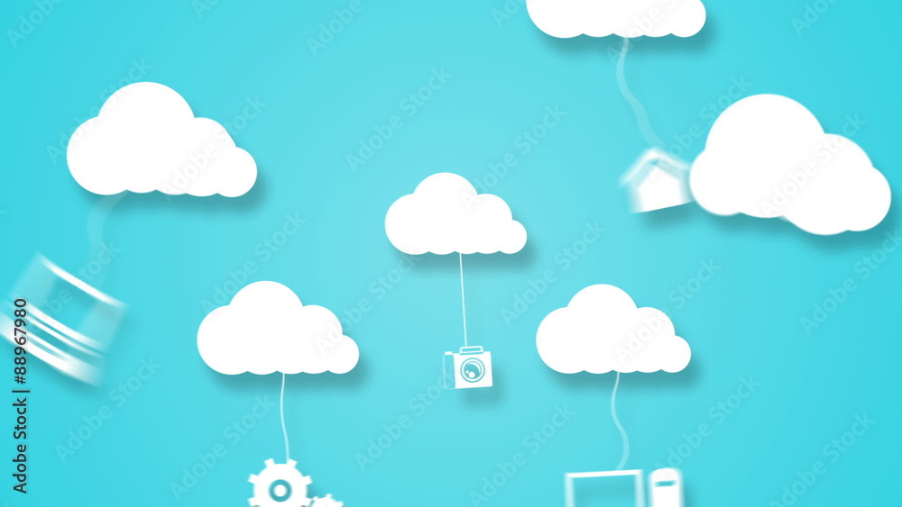 Poster Cloud computing concept with apps