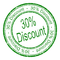 30% Discount rubber stamp