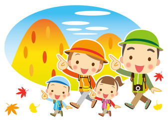 秋　家族で楽しくハイキング