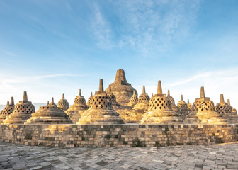 Complexe de Borobudur du temple bouddhiste du patrimoine à Yogjakarta à Java,