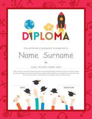 School Kids Diploma certificate background