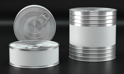 Can mockups on black background