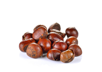 Roasted Chestnut on white background