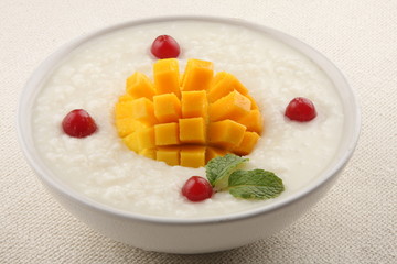 Rice and coconut  cream pudding.