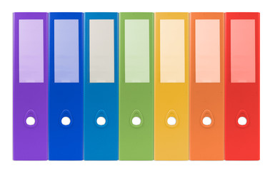 colorful ring binders-full with office document and business inf