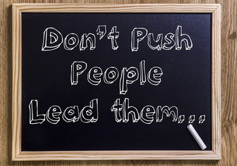 Don’t Push People Lead them…