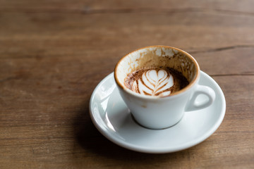 Hot Latte on a Wooden Table