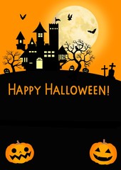 ハロウィン4ハッピーハロウィンジャックオーランタン付きオレンジ