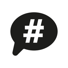The hashtag icon. Social network and web communicate symbol. Flat
