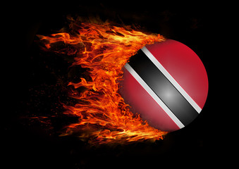 Flag with a trail of fire - Trinidad and Tobago