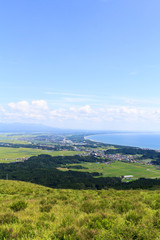Naklejka premium 寒風山より脇本方面