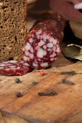 Still life with  sausage