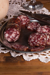 Still life with  sausage