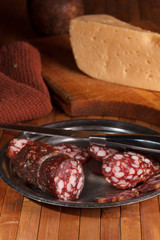 Still life with  sausage