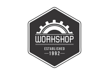 Work shop logo vector illustration