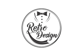 Retro design tuxedo vintage logo illustration © hanivart24