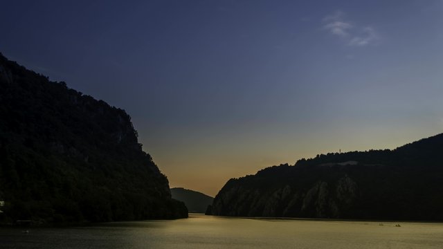 sunrise over the Danube Gorges "Cazanele Mici"
