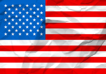 crumpled paper USA flag