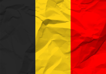 Fototapeta premium crumpled paper Belgium flag