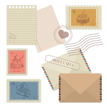 Collection of mail design elements -  postmCollection of design