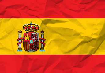 crumpled paper Spain flag