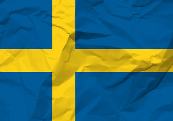 crumpled paper Sweden flag