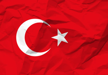 crumpled paper Turkey flag
