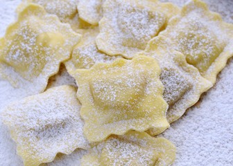 Preparing fresh ravioli..