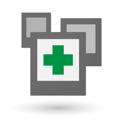 Isolated group of photos with a pharmacy sign