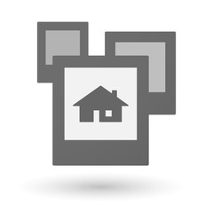 Isolated group of photos with a house